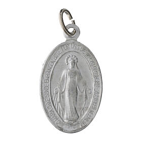100 Medalla de la Virgen Milagrosa en alemán, aluminio plateado 2,2 cm, paquete de 100 unidades