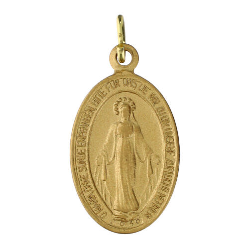 Medalha Milagrosa pacote 100 unidades alemão alumínio dourado opaco 2,2x1,5 cm 1