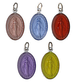 50 Medallas Virgen Milagrosa alemán aluminio esmalte colorido 2,2 cm