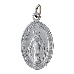 100x Medagliette Madonna Miracolosa inglese alluminio argentato 2,2cm