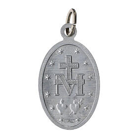100x Medagliette Madonna Miracolosa inglese alluminio argentato 2,2cm