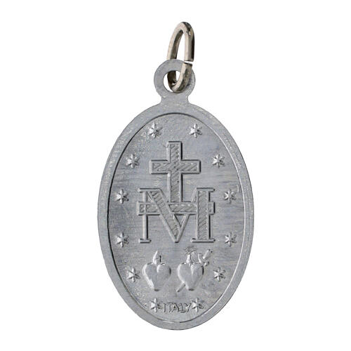 100x Medagliette Madonna Miracolosa inglese alluminio argentato 2,2cm 2