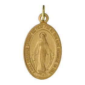 100x Medagliette Madonna Miracolosa inglese alluminio opaco dorato 2,2cm