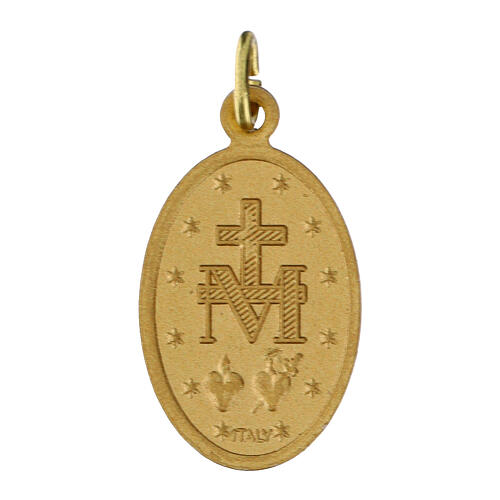 100x Medagliette Madonna Miracolosa inglese alluminio opaco dorato 2,2cm 2