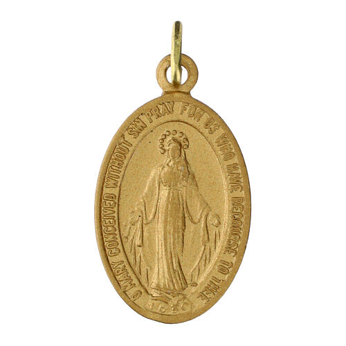 Medaliki Cudowna Madonna, j. angielski, aluminium matowe pozłacane, 2,2cm, opakowanie 100 szt. 1