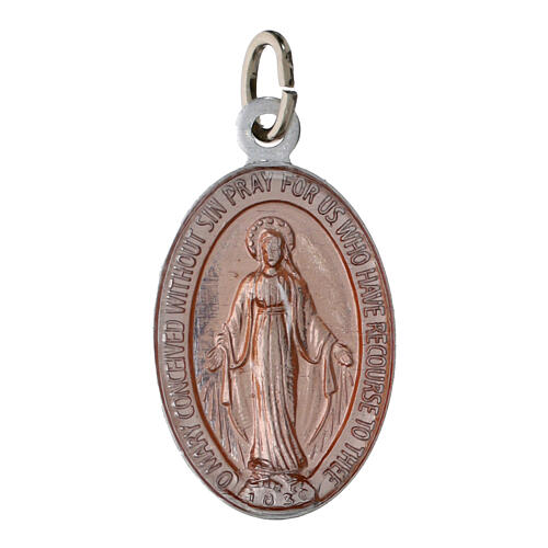 Medalhas Nossa Senhora das Graças inglês alumínio esmaltado colorido 2,2 cm pacote 50 peças 1