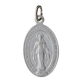 100x Medagliette Madonna Miracolosa spagnolo alluminio bianco 2,2cm