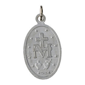 100x Medagliette Madonna Miracolosa spagnolo alluminio bianco 2,2cm