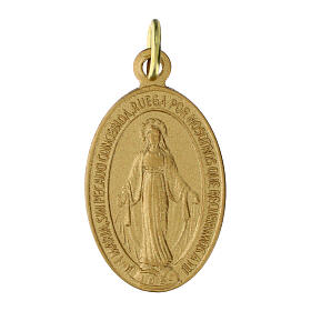 100x Medagliette Madonna Miracolosa spagnolo alluminio opaco dorato 2,2cm