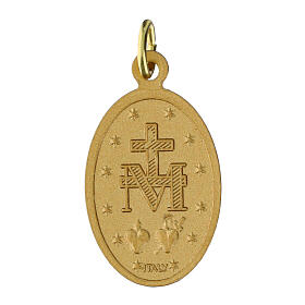 100x Medagliette Madonna Miracolosa spagnolo alluminio opaco dorato 2,2cm