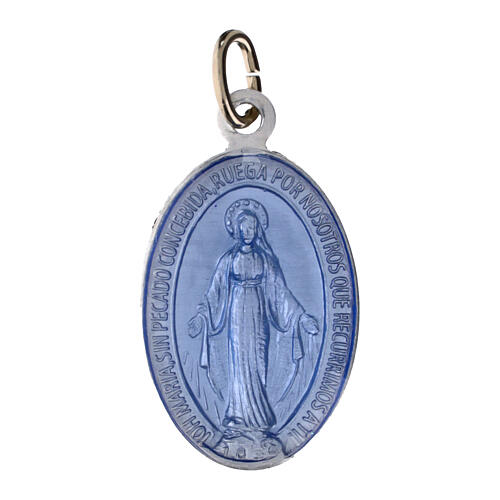 Spanish enamelled aluminum Miraculous Medals, 0.9 in, pack of 50 1
