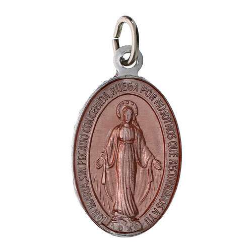 50x Medagliette Madonna miracolosa spagnolo alluminio smalto colorato 2,2cm 1