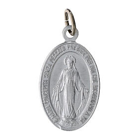 100x Medagliette alluminio argentato Madonna Miracolosa italiano 2,2cm