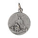 Medaglia Angelo Custode ponte diametro 2 cm argentata s1
