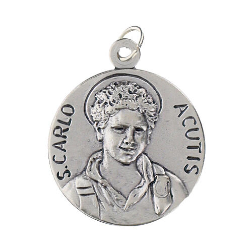 Medalla Santo Carlo Acutis 30 mm con oración 2