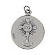 Medaglia sfondo smaltato blu Santo Carlo Acutis 30 mm con preghiera s3