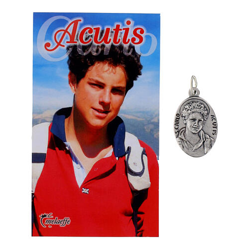 Medalha oval Carlo Acutis 2,5x1,5 cm 1