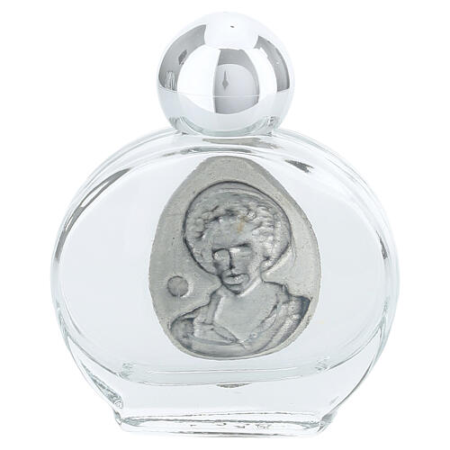 Flacon pour eau bénite en verre 10 ml médaille argentée Carlo Acutis 4