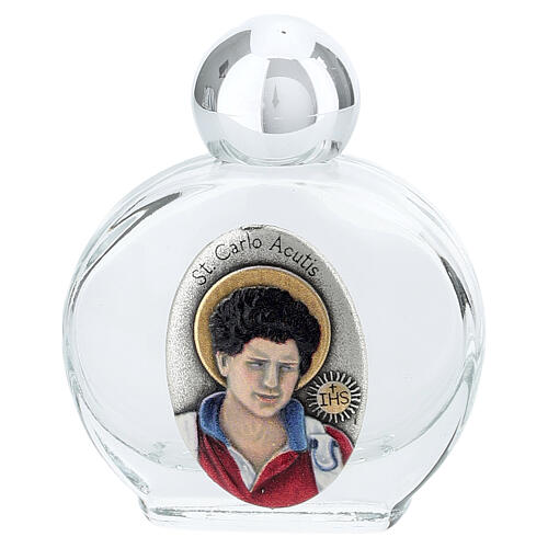 Bottiglietta acqua benedetta vetro Carlo Acutis 10 ml 1