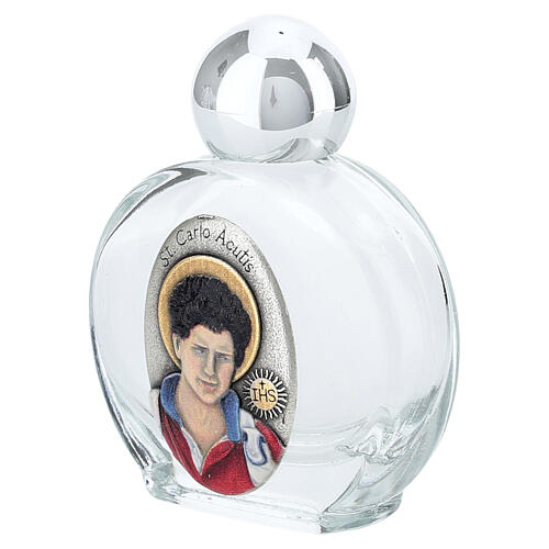 Blessed Water Glass Bottle with Carlo Acutis, 10 ml 2