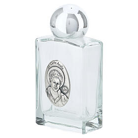 Bottiglietta acqua santa vetro Carlo Acutis argentato 35 ml