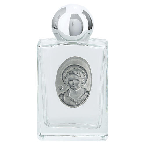 Bottiglietta acqua santa vetro Carlo Acutis argentato 35 ml 4