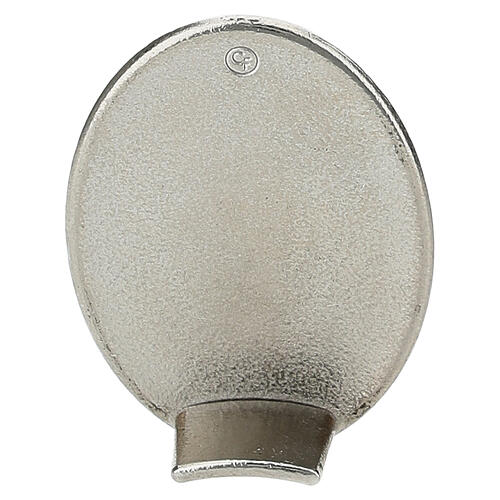 Tischmedaille Carlo Acutis, farbig – silberfarbenes Zamak, 40 × 30 mm 4