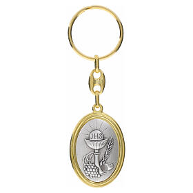 Portachiavi ovale oro argento Carlo Acutis colorato 40x30 mm zama