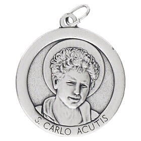 1.25-inch circular medal of Carlo Acutis in zamak
