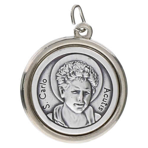 1.2-inch silver zamak medal of Carlo Acutis 1