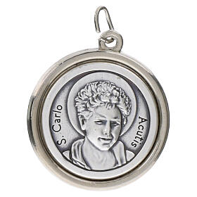 Medalha Carlo Acutis prateada 30 mm zamak
