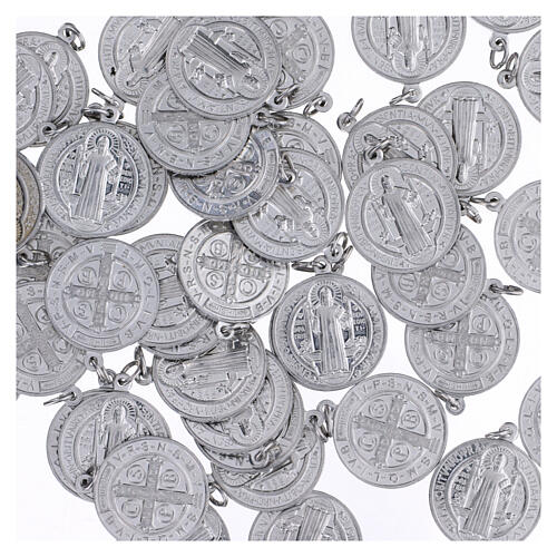 St. Benedict medals, PACK of 100 pcs, 0.9 in, aluminum 3