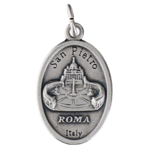 Silver-plated zamak medal with Pope Leo XIII and St. Peter, 1 in 2