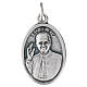 Oval medal of Pope Leo XIII and St. Peter silvered zamak, 25 mm s1