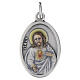 Silver-plated zamak medal with Our Lady of Mount Carmel and Sacred Heart, 1 in s1