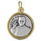 Round pendant with Pope Leo XIV, 0.6 in, silver-plated zamak with gold rim s1