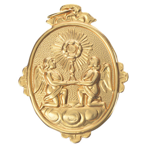 Medalhão de irmandade Santíssimo Sacramento 9x7 cm metal 1