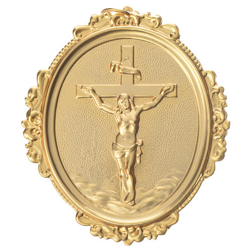 Medaillon für Bruderschaften Kreuz mit Christus Messing 1