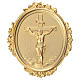 Medaillon für Bruderschaften Kreuz mit Christus Messing s1