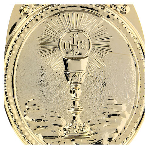 Medalion dla konfraterni Kielich z IHS mosiądz 3