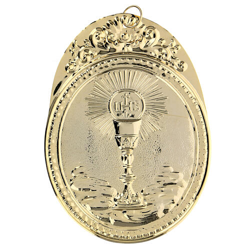 Medalhão irmandade Cálice com IHS latão 2