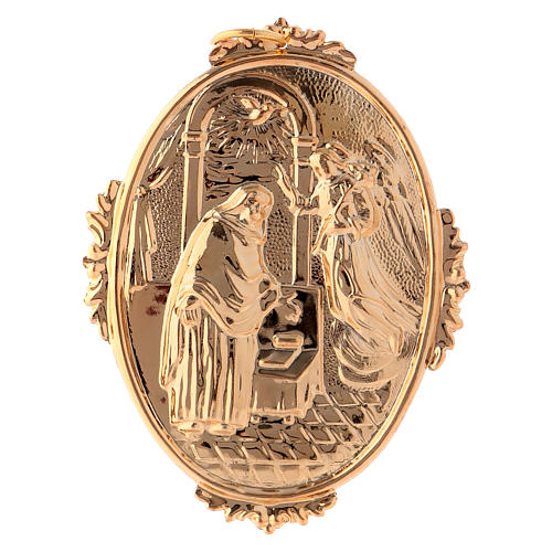 Confraternity Medal in brass, Annunciation scene 1