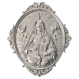 Medalhão irmandade Virgem com livro ostensório anjos