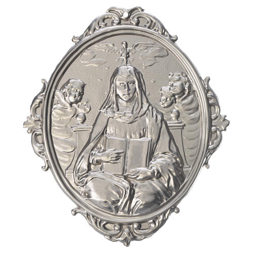 Medalhão irmandade Virgem com livro ostensório anjos 1