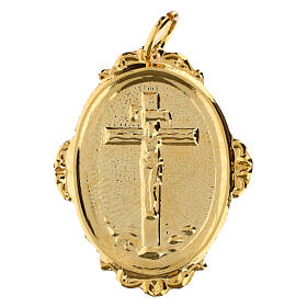 Medaglione confraternite Crocifisso ottone