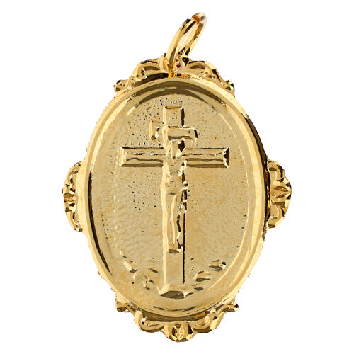 Medaglione confraternite Crocifisso ottone 3