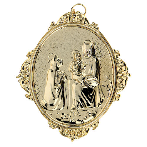 Medalla cofradía Virgen con niño latón 3