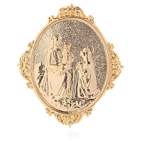 Medaglione confraternite Madonna con bambino ottone s1