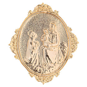 Medaglione confraternite Madonna con bambino ottone s2