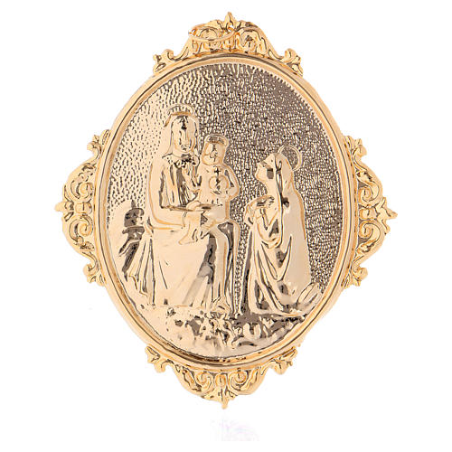 Medaglione confraternite Madonna con bambino ottone 1